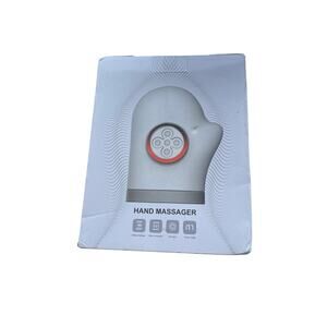 Rechargeable Hand Massager Heat Red Light Air Compression 2000mAh White